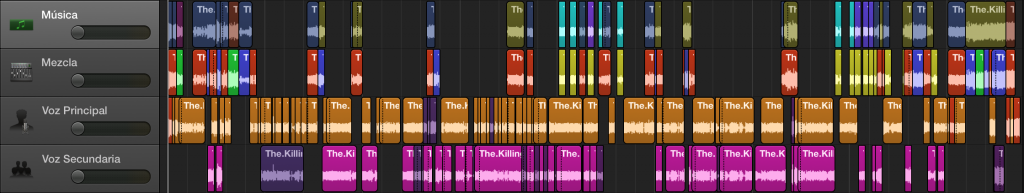 [Figura 1. Representación sinóptica de las intervenciones de los diferentes recursos de sonido en The Killing 2x04]